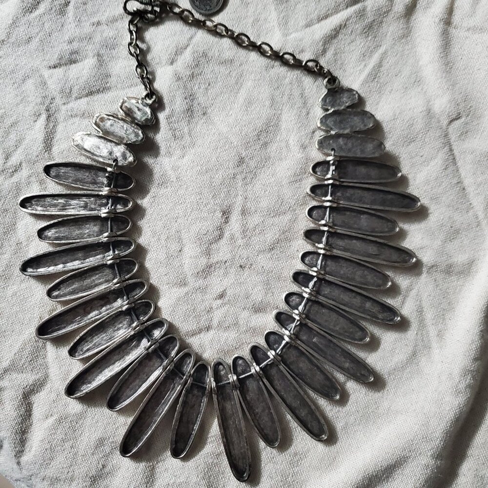 Silver Chunky Bib Necklace - Picture 4 of 4